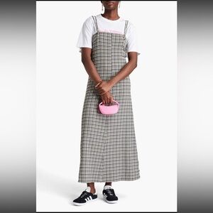 Black and White Plaid Maxi Dress Seersucker Ganni